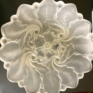 Vintage Frosted Indiana Glass Wild Rose 9"‎ Vegetable Bowl